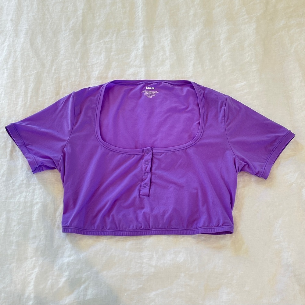 Skims Purple Crop Top - Picture 2 of 5